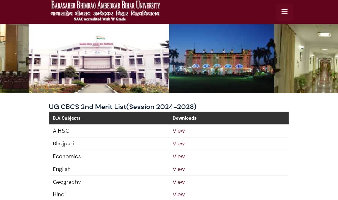 BRABU Muzaffarpur UG Admission 2nd Merit List 2024