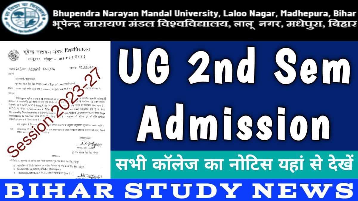 BNMU Madhepura UG 2nd Sem Admission 2024