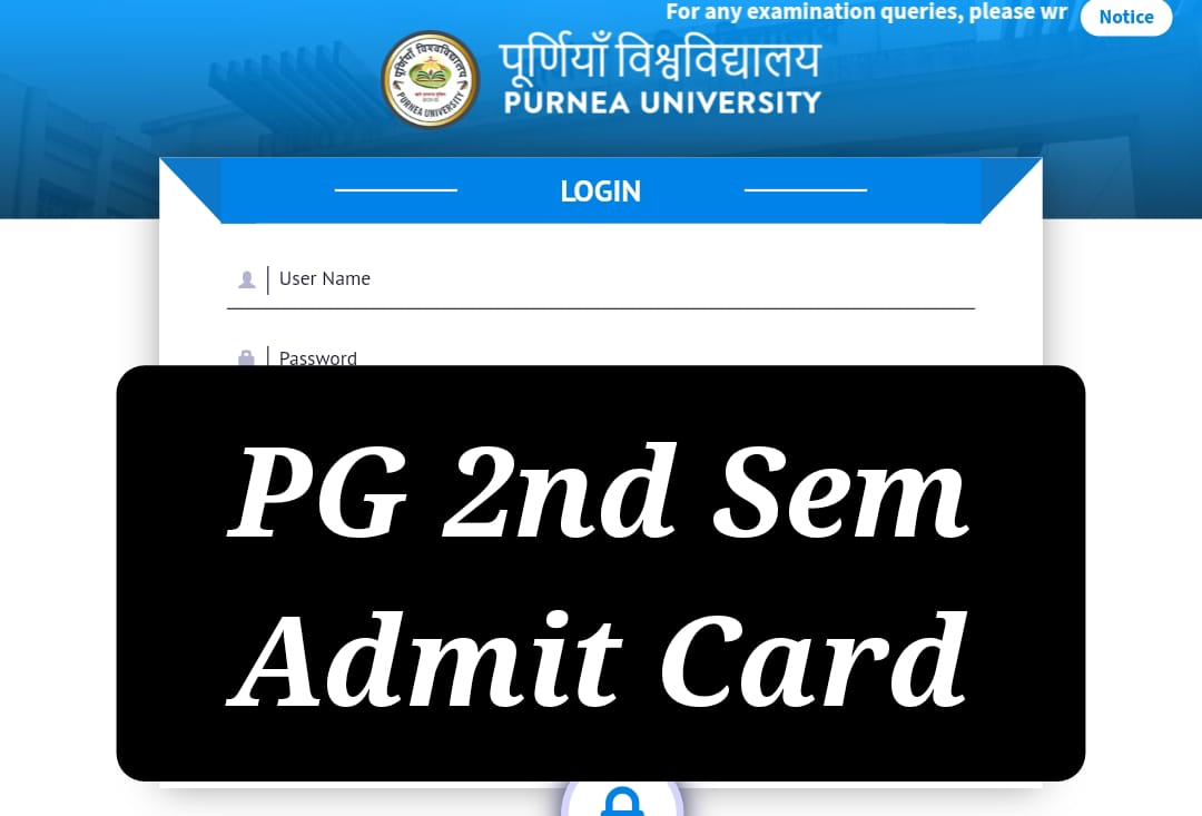 Purnea University PG 2nd Sem Admit Card 2024