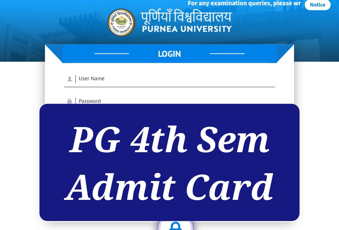 Purnea University PG 4th Sem Admit Card 2024