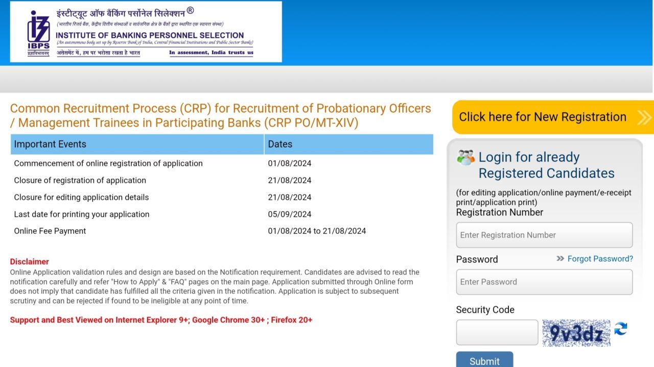 IBPS Bank PO Recruitment 2024 Online Apply