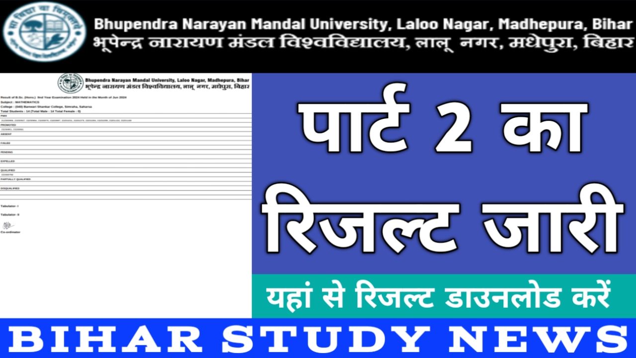 BNMU Madhepura Degree Part 2 Result 2024