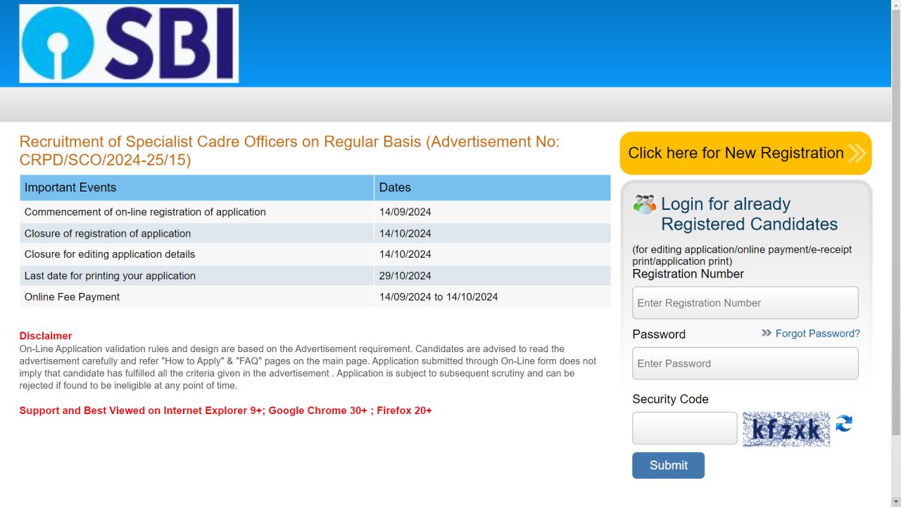 SBI SCO Recruitment 2024