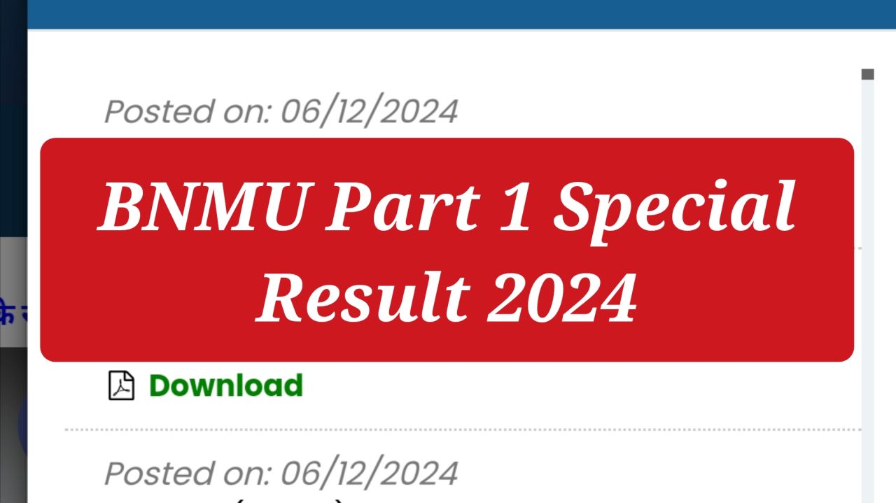 BNMU Madhepura Degree Part 1 Result 2024