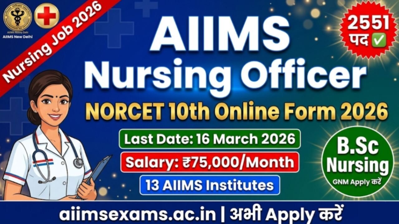 AIIMS NORCET 10th Nursing Officer Online Form 2026