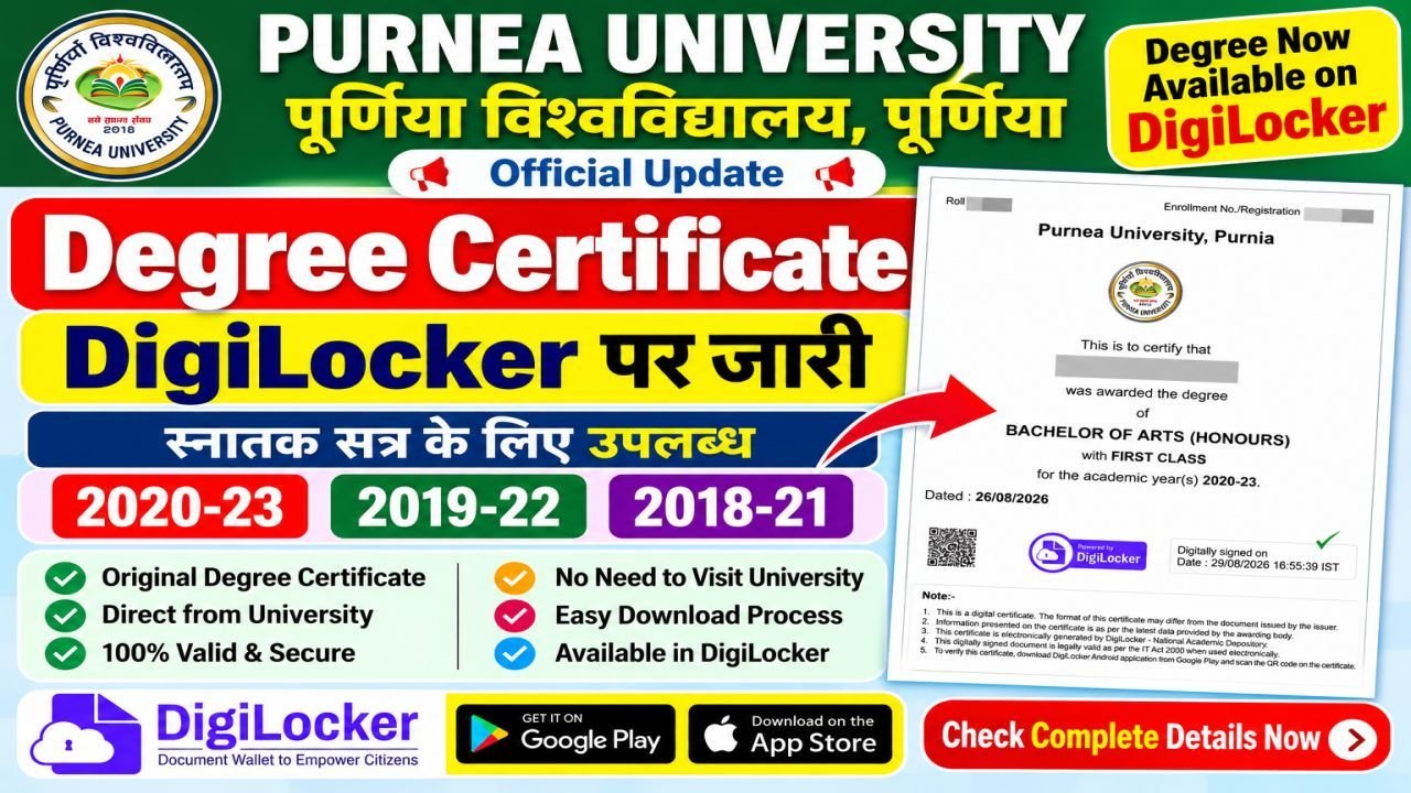 Purnea University Degree Certificate 2026