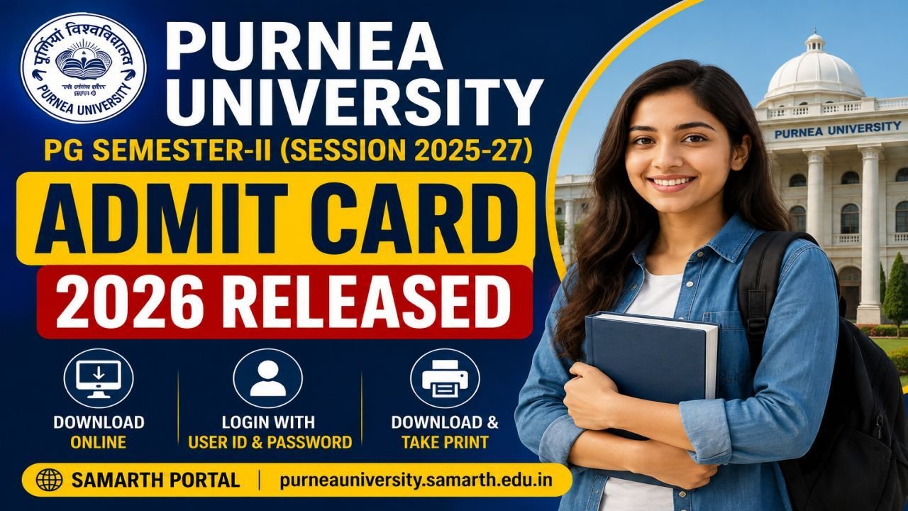 Purnea University PG Semester-II Admit Card 2026 Released