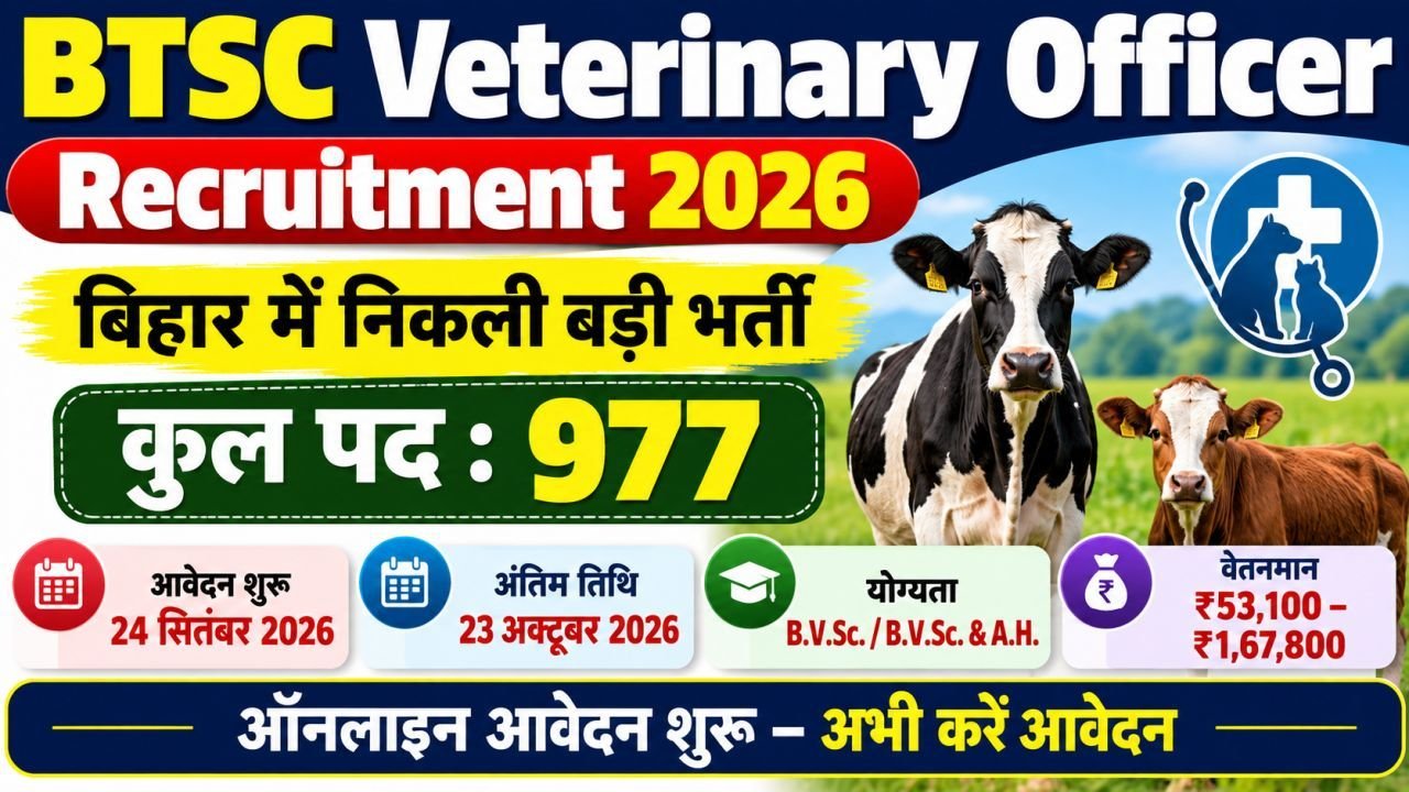 BTSC Veterinary Officer Recruitment 2026