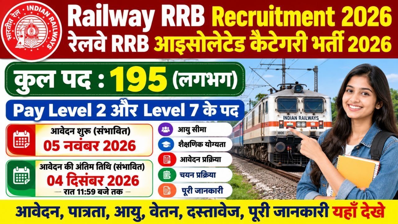 RRB Isolated Categories Recruitment 2026