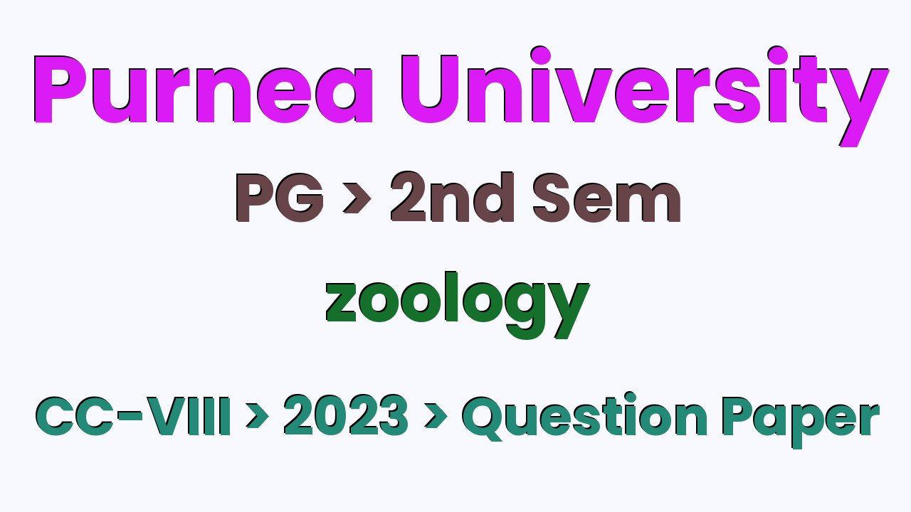 Purnea University PG 2nd Sem zoology CC-VIII 2023 Question Paper