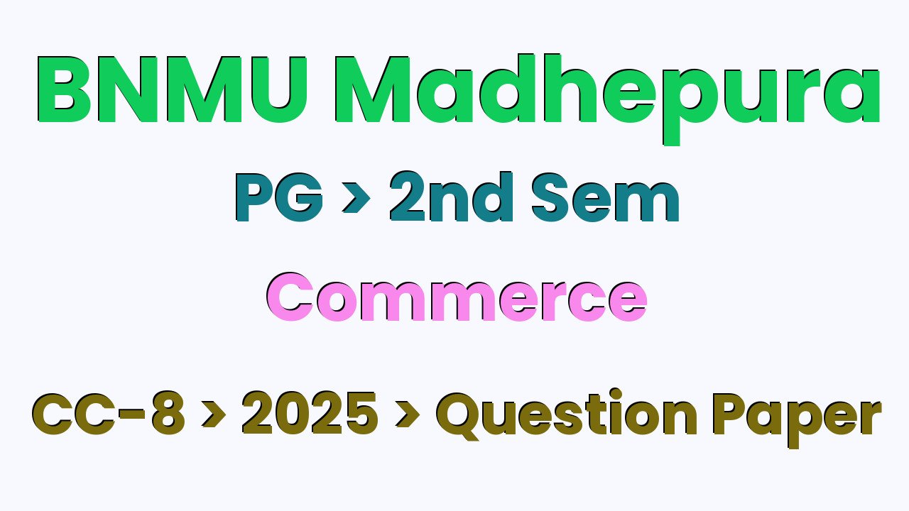 BNMU Madhepura PG 2nd Sem Commerce CC-8 2025 Question Paper