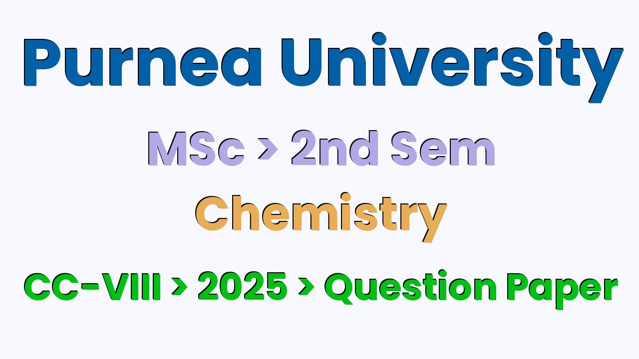 Purnea University MSc 2nd Sem Chemistry CC-VIII 2025 Question Paper
