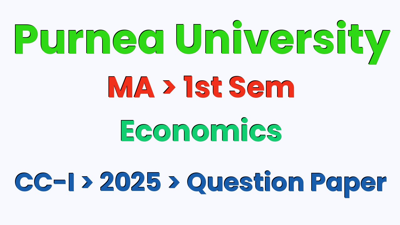 Purnea University PG 1st Sem Economics CC-I 2025 Question Paper