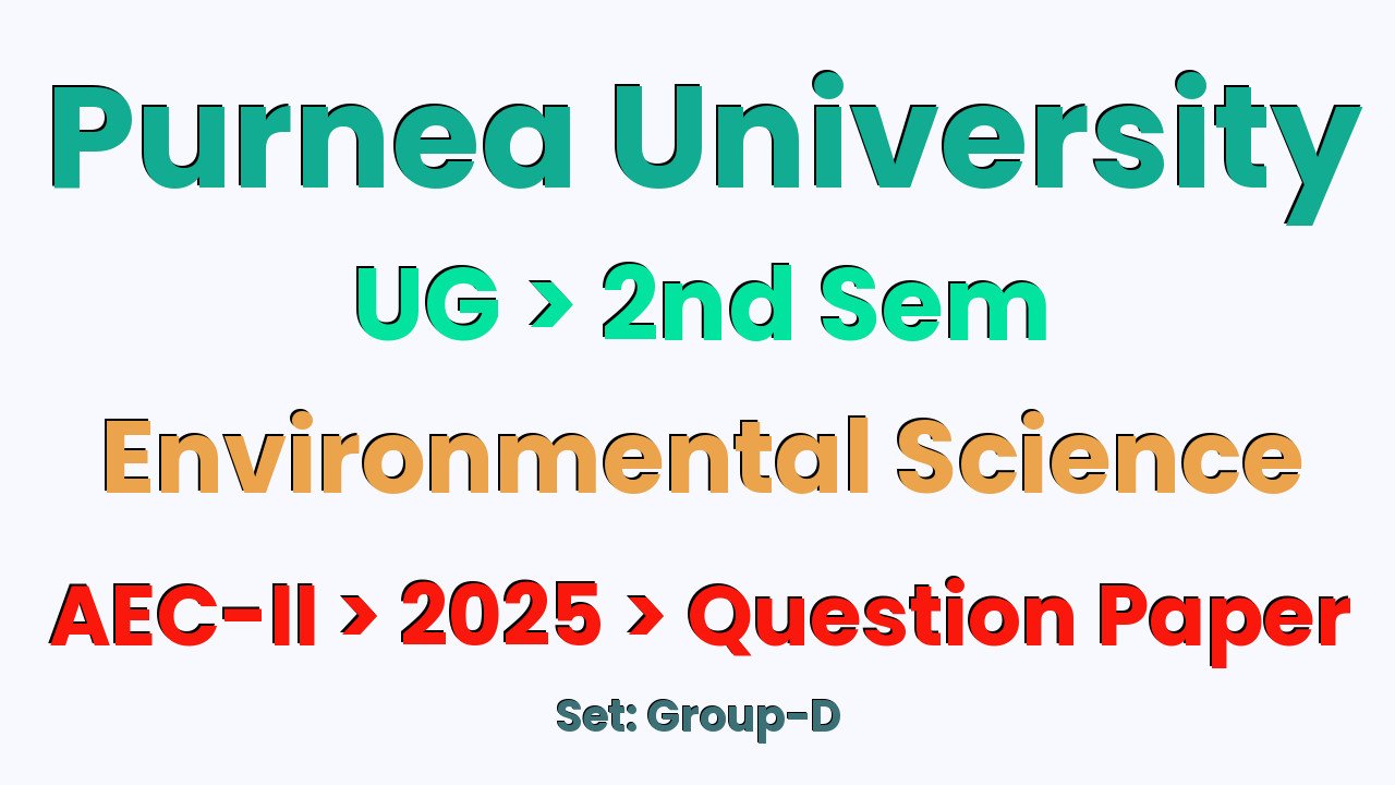 Purnea University UG 2nd Sem Environmental Science AEC-II Group-D 2025 Question Paper