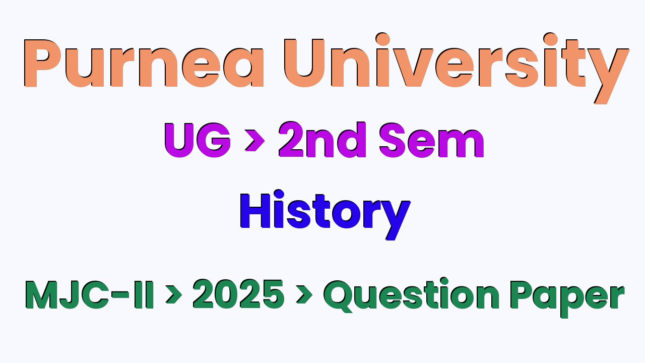 Purnea University UG 2nd Sem History MJC-II 2025 Question Paper