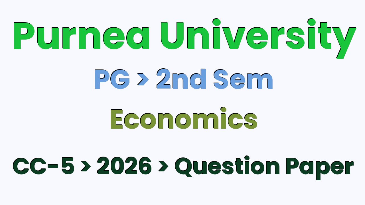 Purnea University PG 2nd Sem Economics CC-5 2026 Question Paper