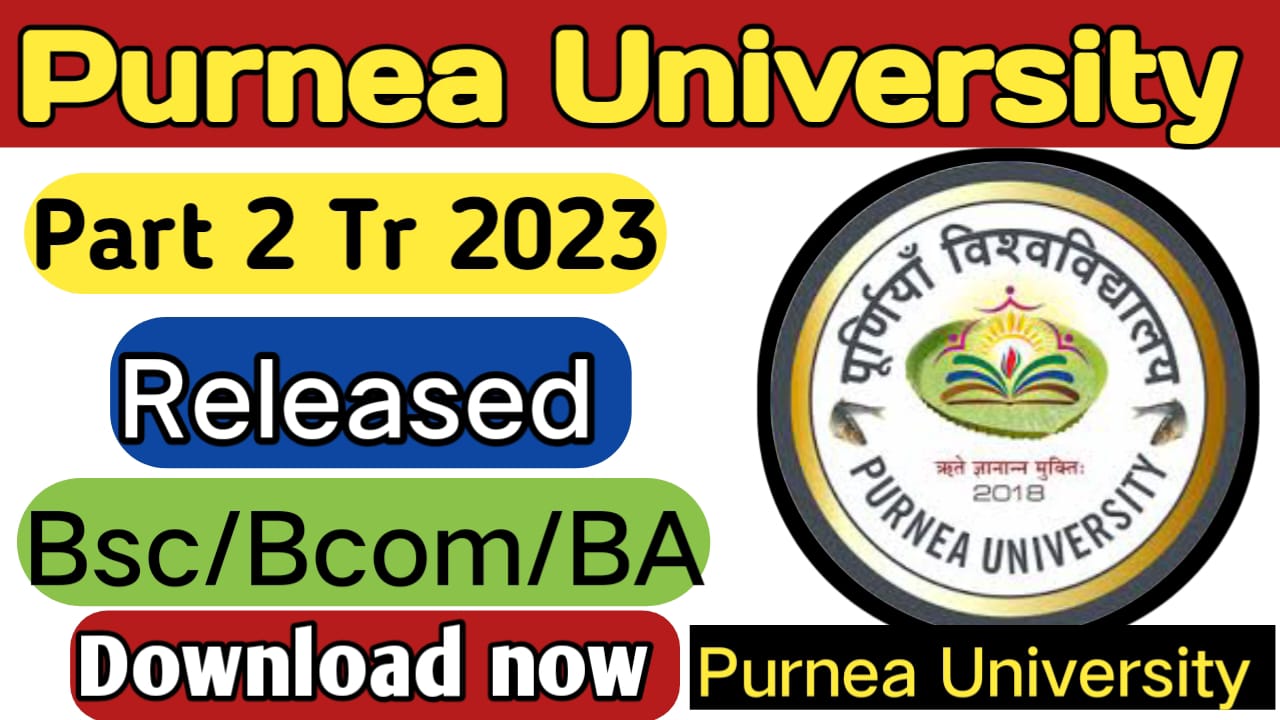 Purnea University Part 2 Marksheet TR 2023
